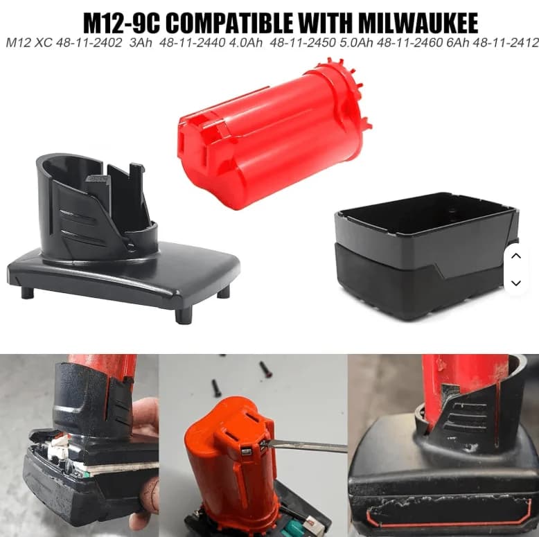Carcasă acumulator 12V M-12S, compatibilă Milwaukee, cu BMS integrat 6