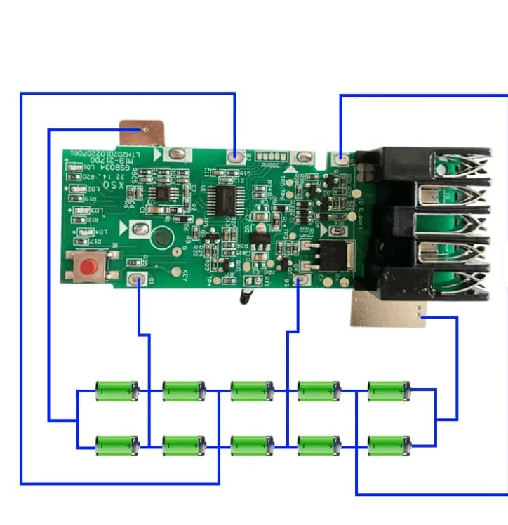 Carcasă acumulator 18V M18S, compatibilă Milwaukee, cu BMS integrat , 10 celule 5