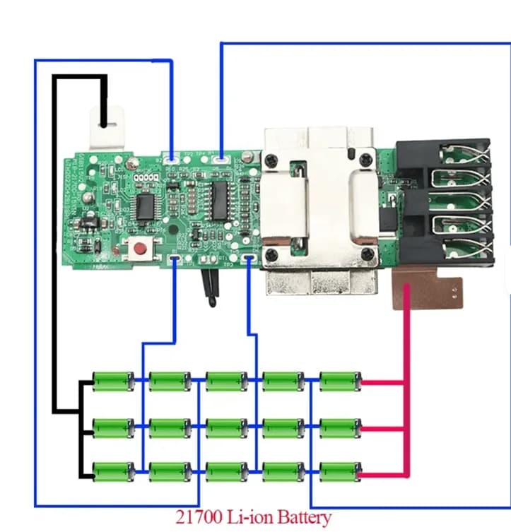 Carcasă acumulator 18V M18S, compatibilă Milwaukee, cu BMS integrat, 15 celule 3