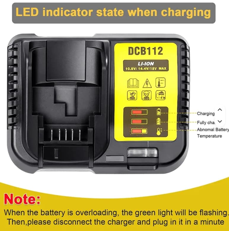 Încărcător acumulatori tip DeWalt DCB112, 10.8V / 12V / 14.4V / 18V / 20V 3