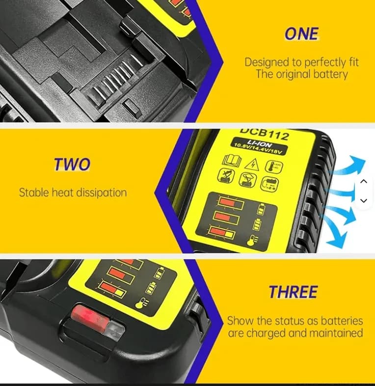 Încărcător acumulatori tip DeWalt DCB112, 10.8V / 12V / 14.4V / 18V / 20V 5