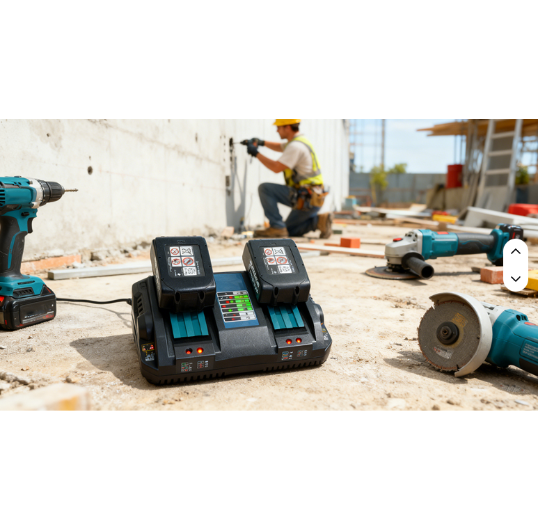 Încărcător rapid acumulatori tip Makita, 14.4V / 18V, compatibil BL1430 / BL1850 – 2