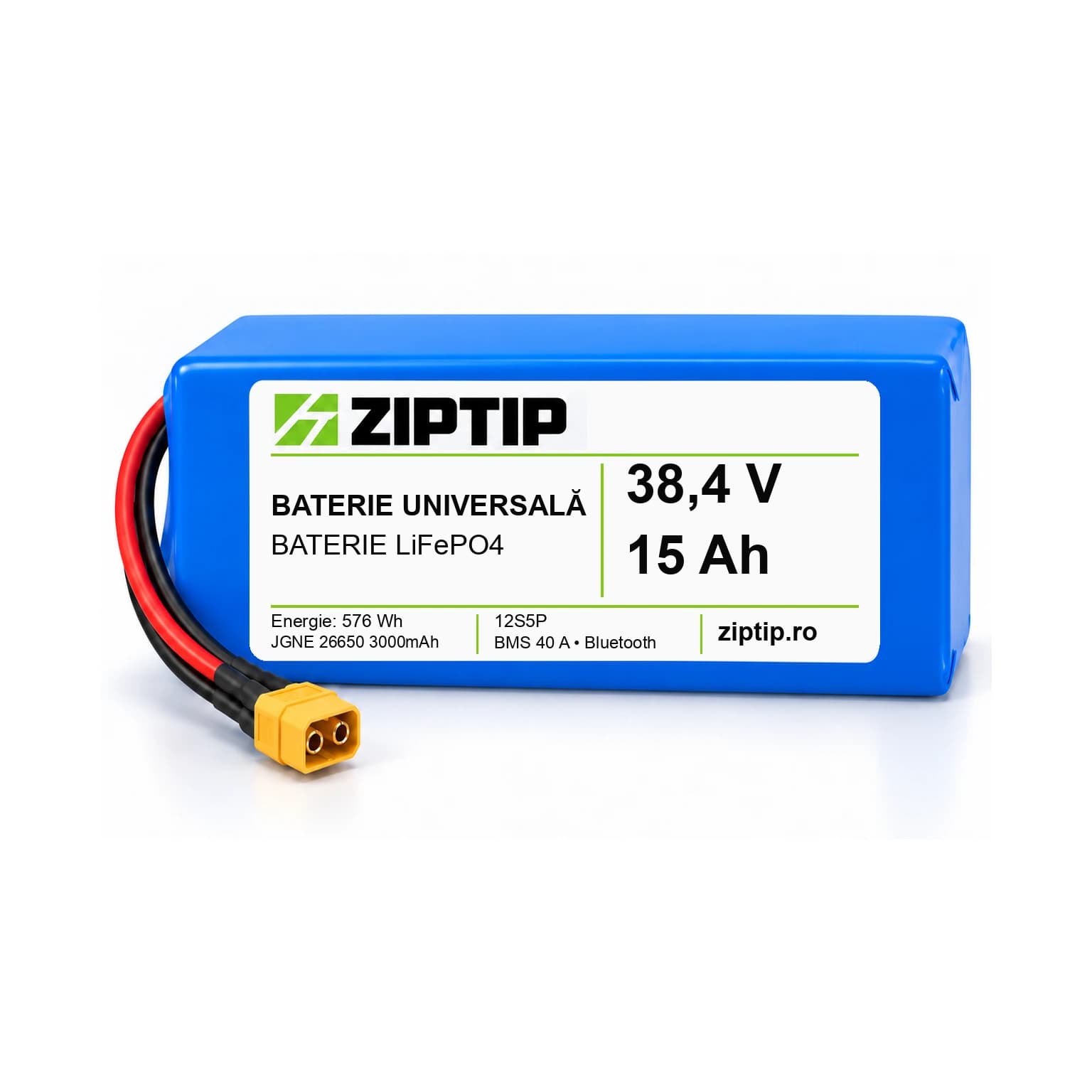 Baterie universală LiFePO4 36V, 15–33,5 Ah | ZipTip
