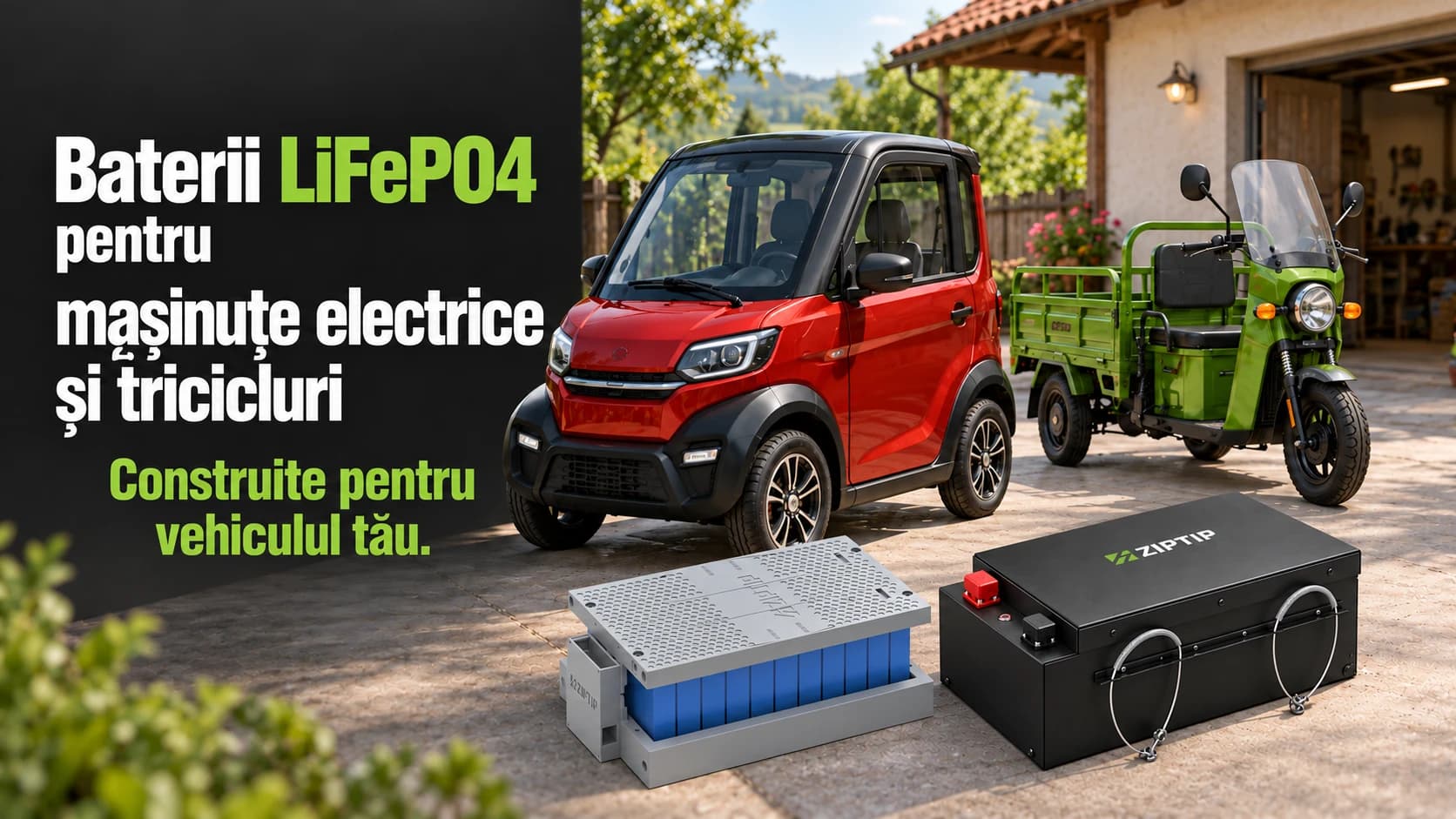 Baterii LiFePO4 pentru mașinuțe electrice și tricicluri